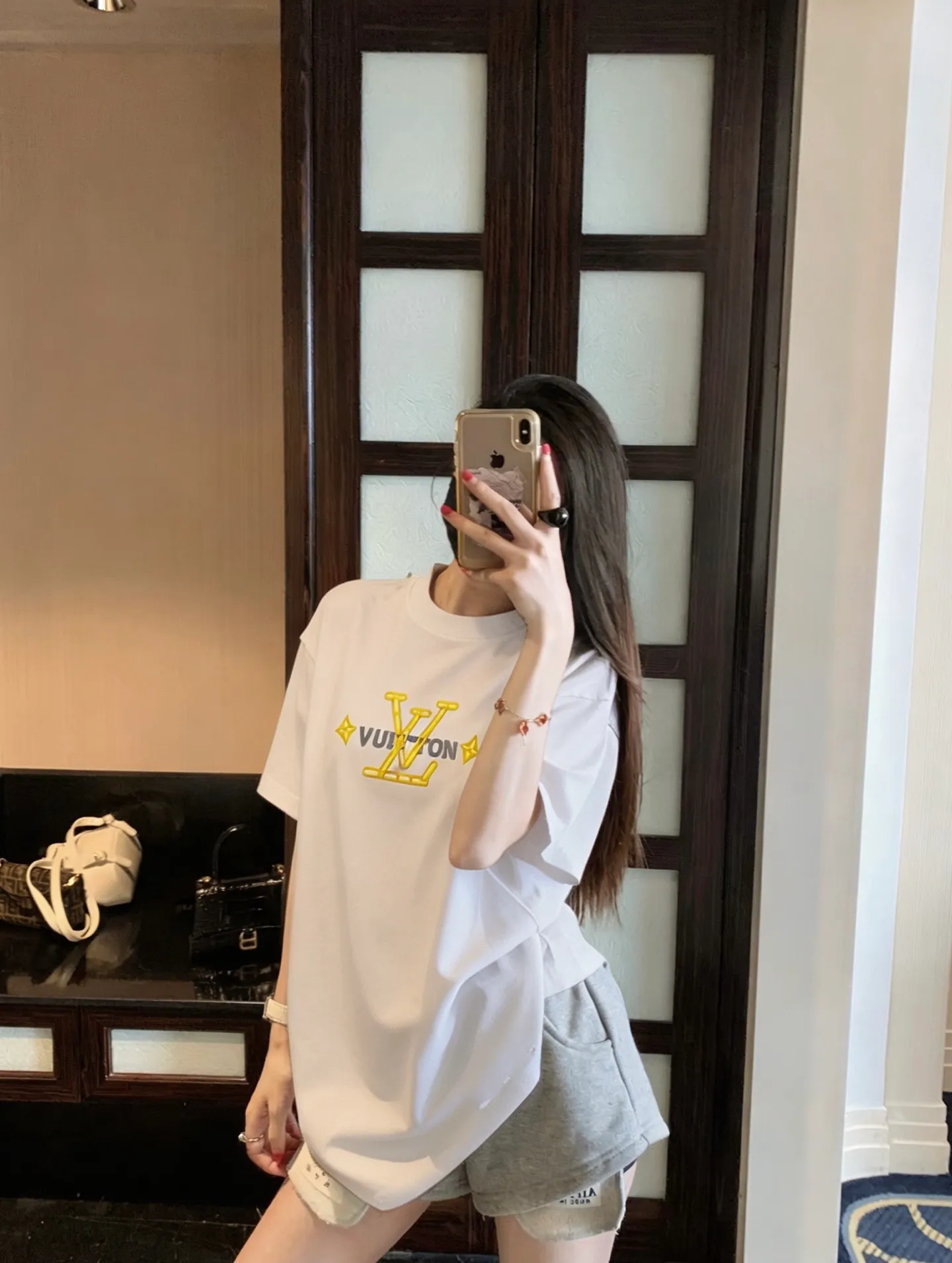 Louis Vuitton/Louis Vuitton foam logo printed short sleeves